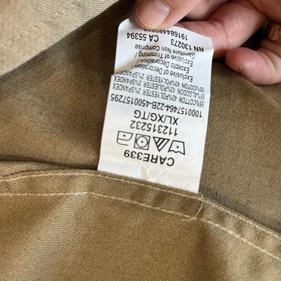 Wrangler Khaki Short Sleeve Button Down Shirt XL Utility Pockets Cotton Blend - Picture 9 of 9